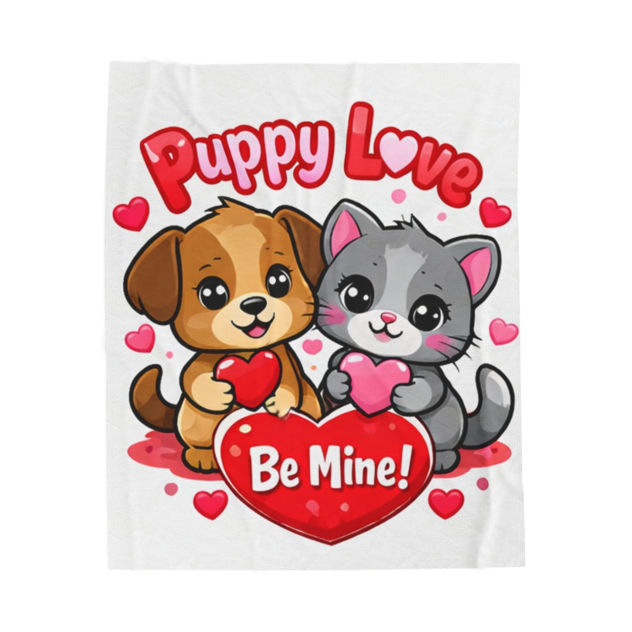Puppy Love Velveteen Plush Blanket