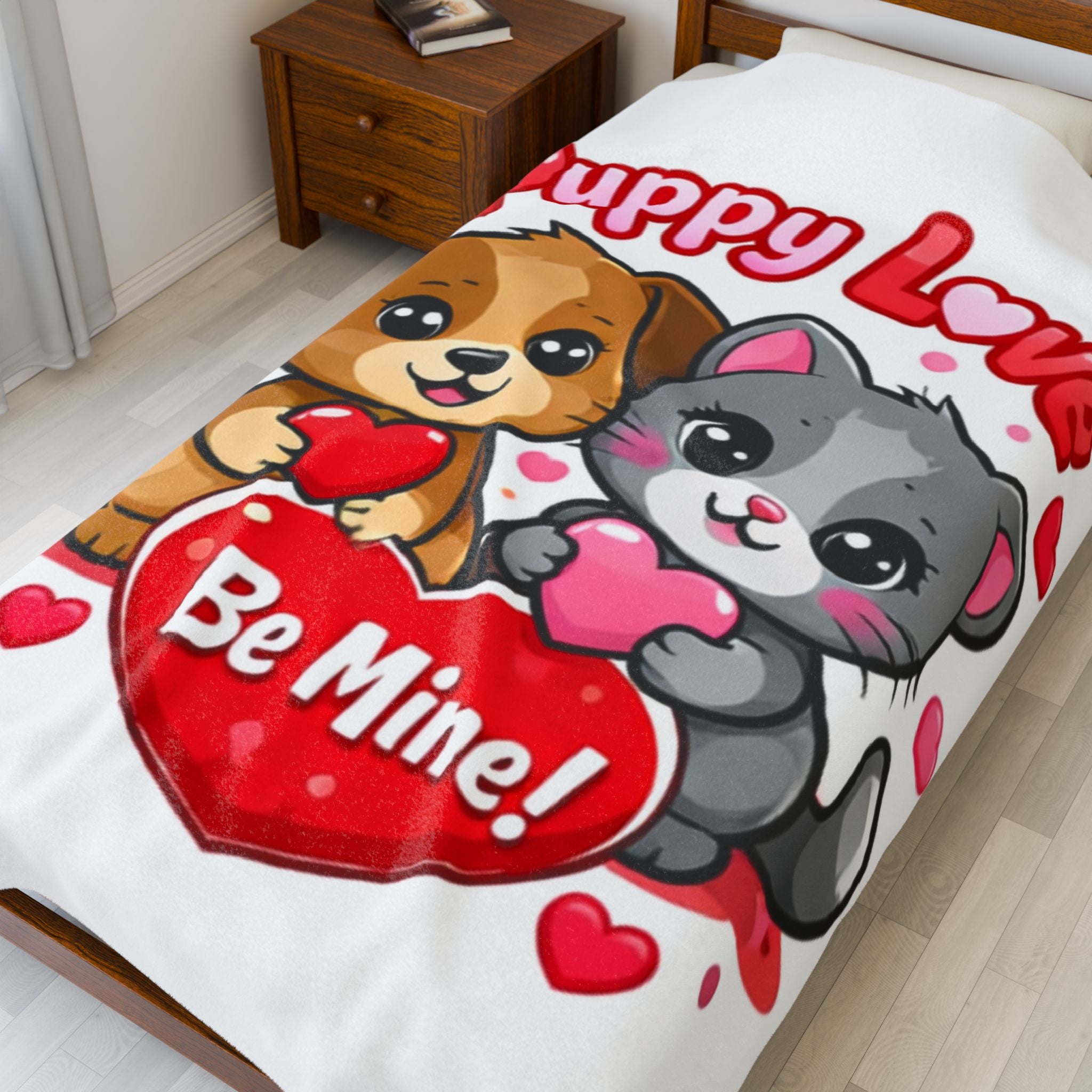 Puppy Love Velveteen Plush Blanket