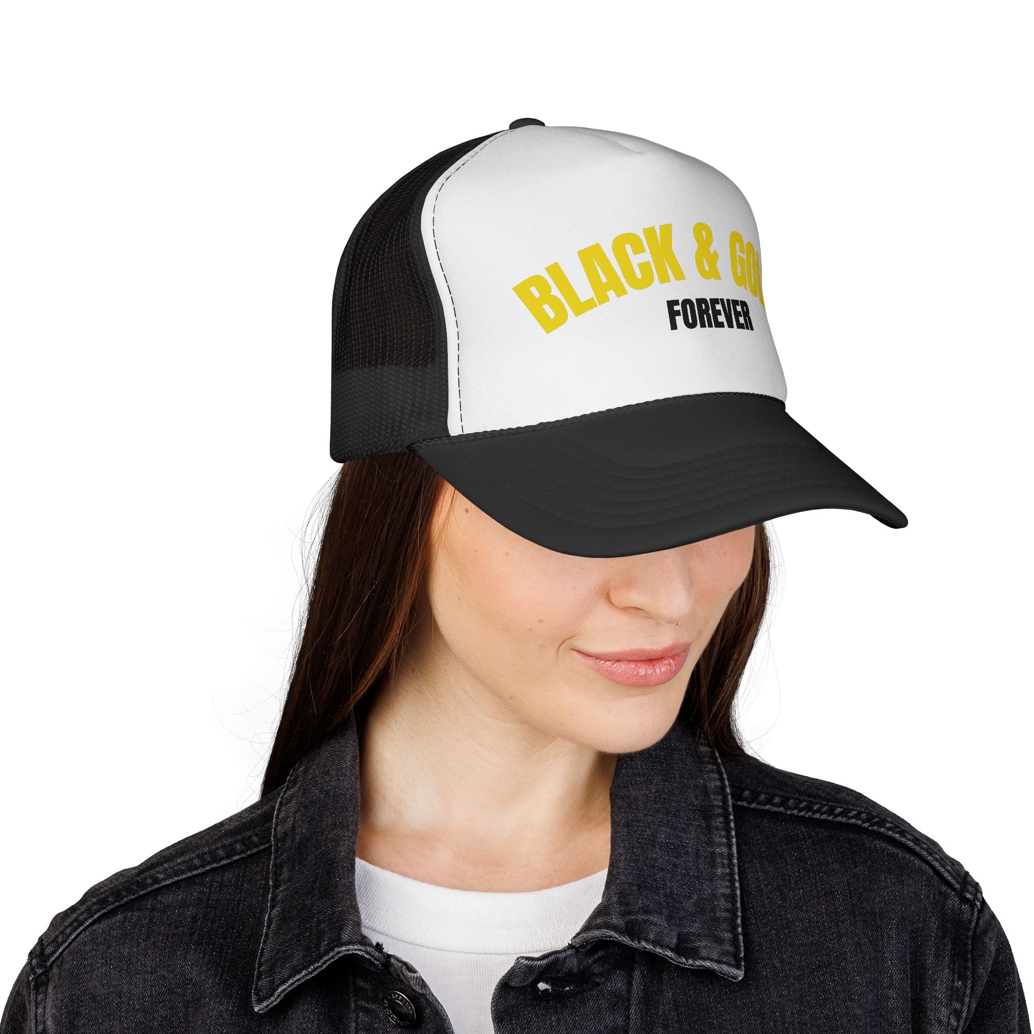 Black & Gold Forever Trucker Caps