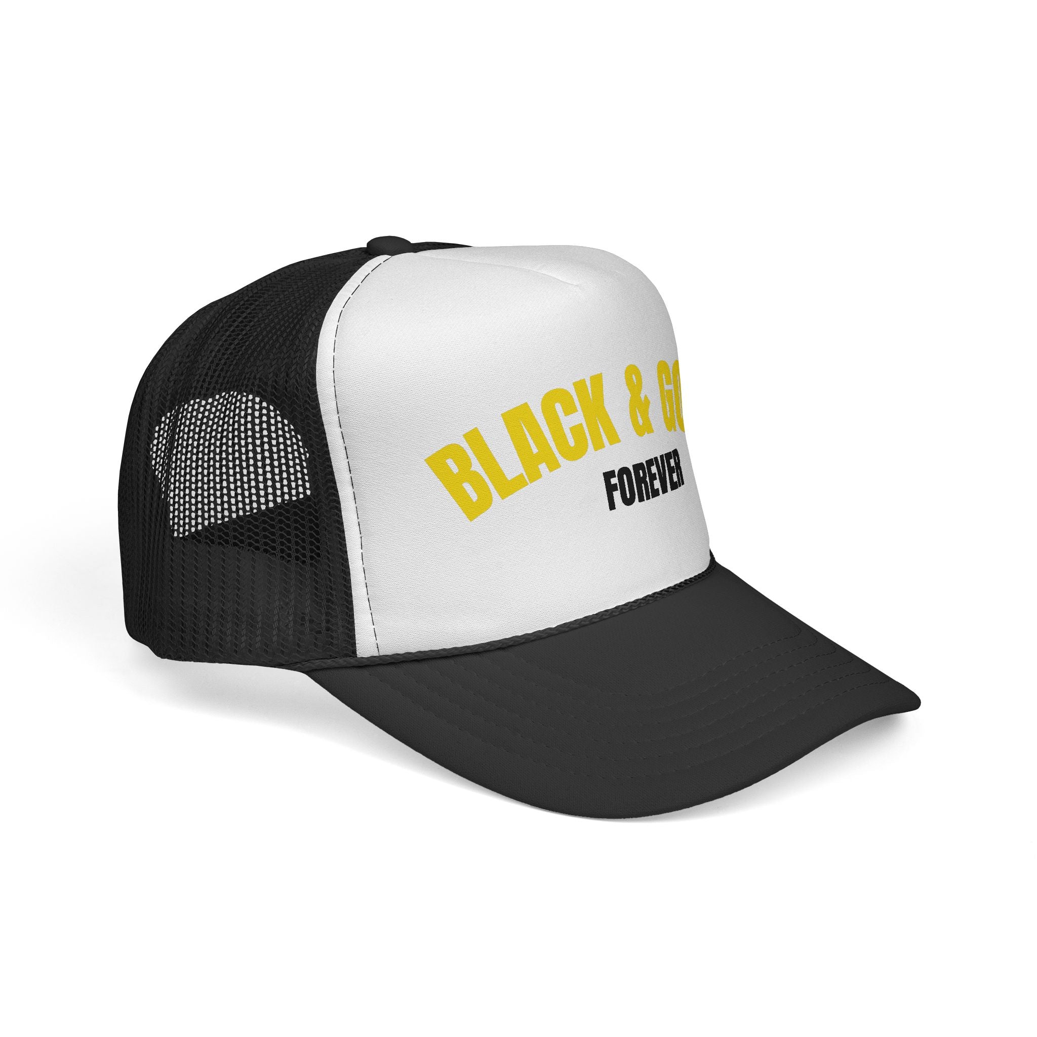 Black & Gold Forever Trucker Caps