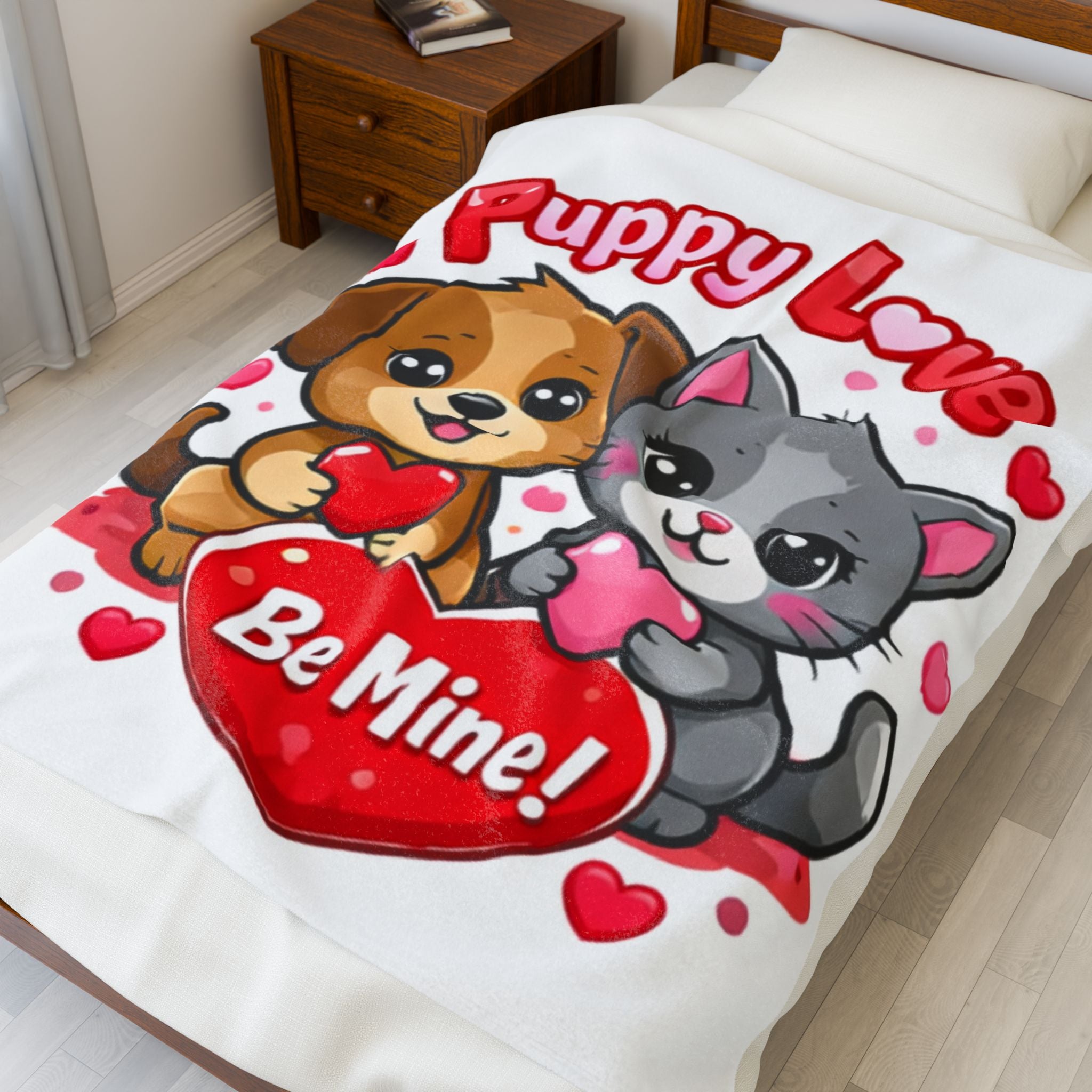 Puppy Love Velveteen Plush Blanket