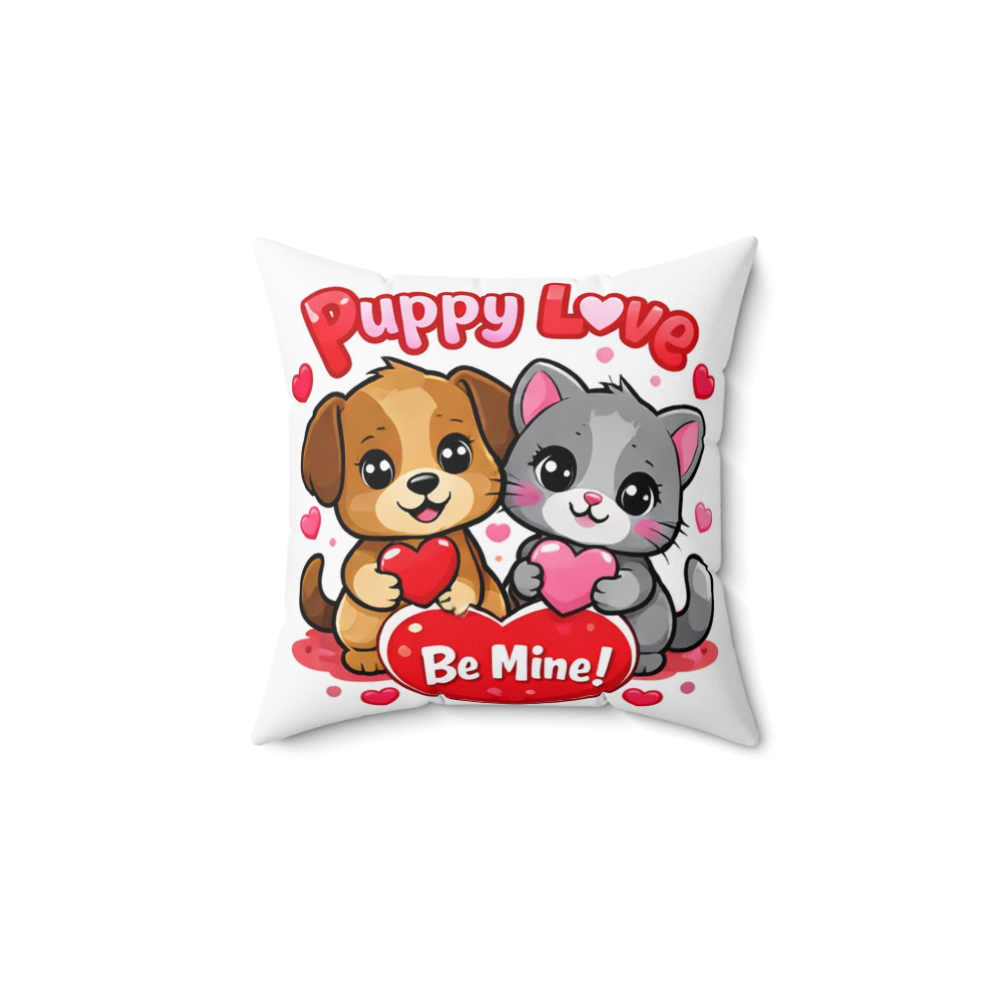 Puppy Love Spun Polyester Square Pillow